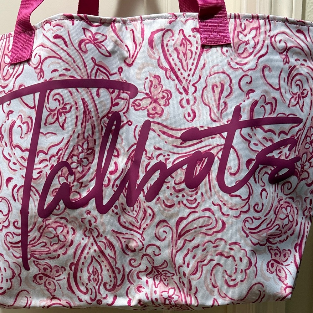 Talbots NWOT Pink and White Signature Large Tote Bag - Picture 3 of 3